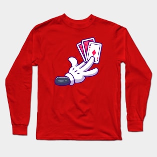 Hand Holding Card Long Sleeve T-Shirt